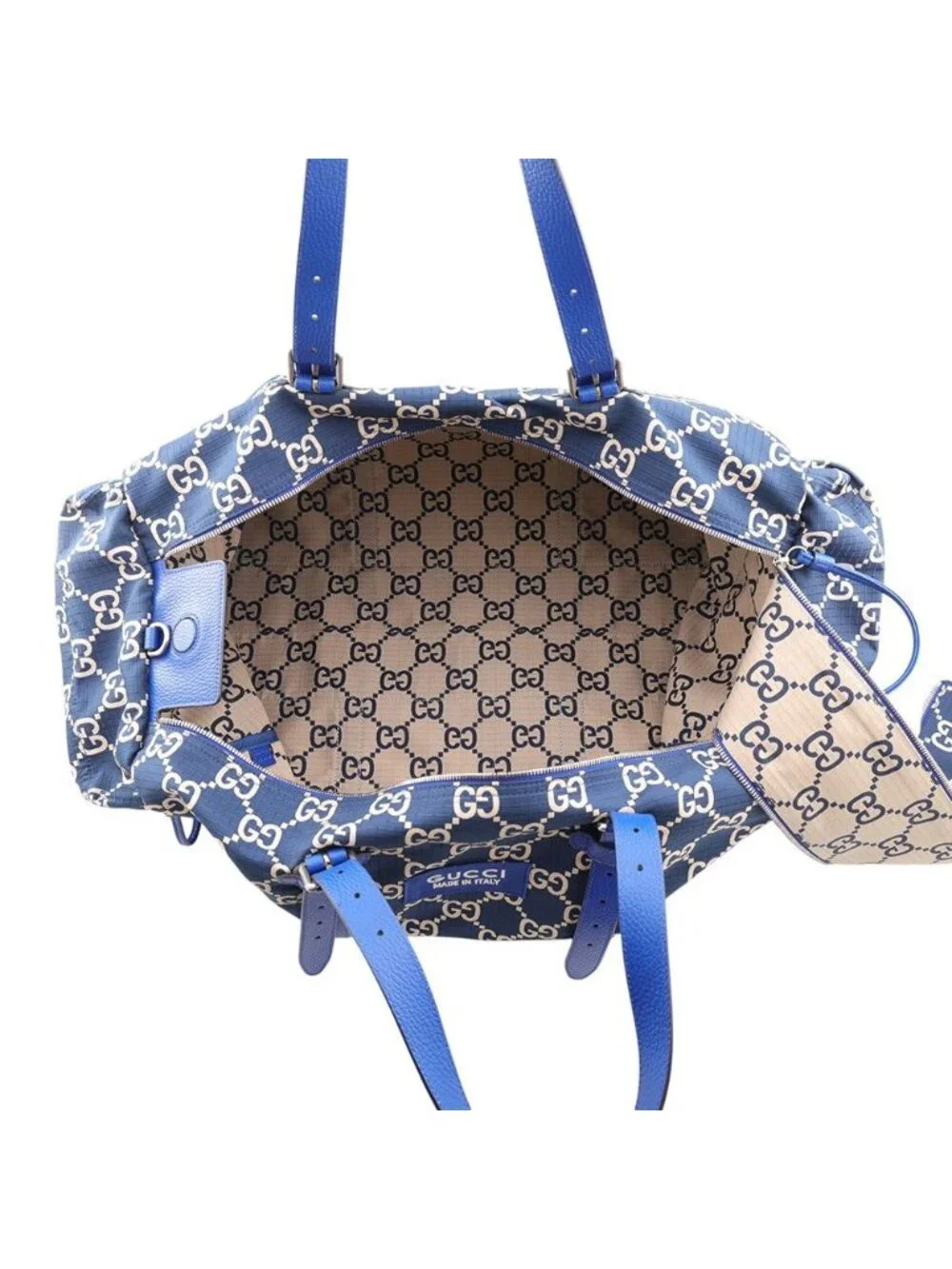 Gucci Boston Bag Maxi GG Duffle Nylon Leather 2-Way
